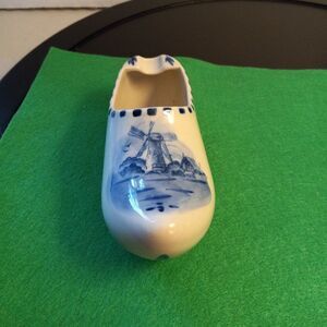 Vintage Delft Blue Hand Painted in Holland Shoe Cottagecore Grandmacore